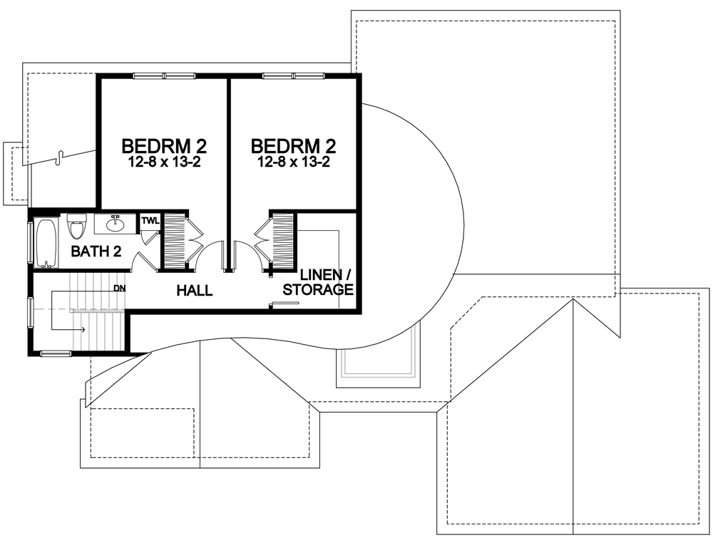 two bedrooms on second floor
